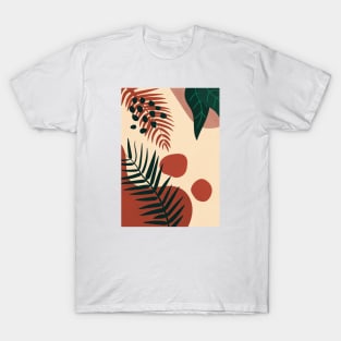 Abstract Palm Leaf, Beige, Terracotta, Minimalist, Modern T-Shirt